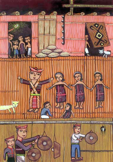 Illustration from 'Longhouse Days' by Jainal Amambing