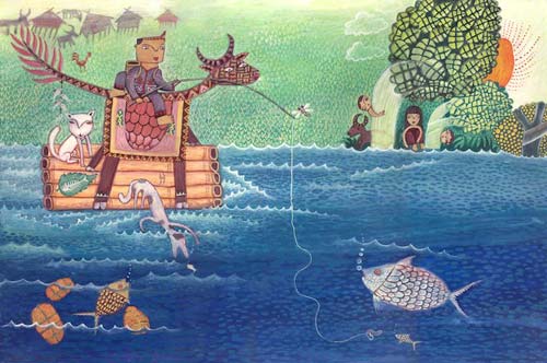 Illustration from The Magic Buffalo, by Jainal Amambing