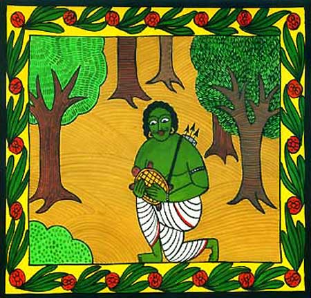 Illustration by Proiti Roy from Panchatantra tale 'Four Friends', retold by Kala Sashikumar (Tulika Books, 2010)