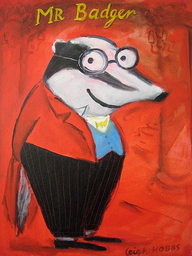 Portrait in oil of Mr Badger, by Leigh Hobbs